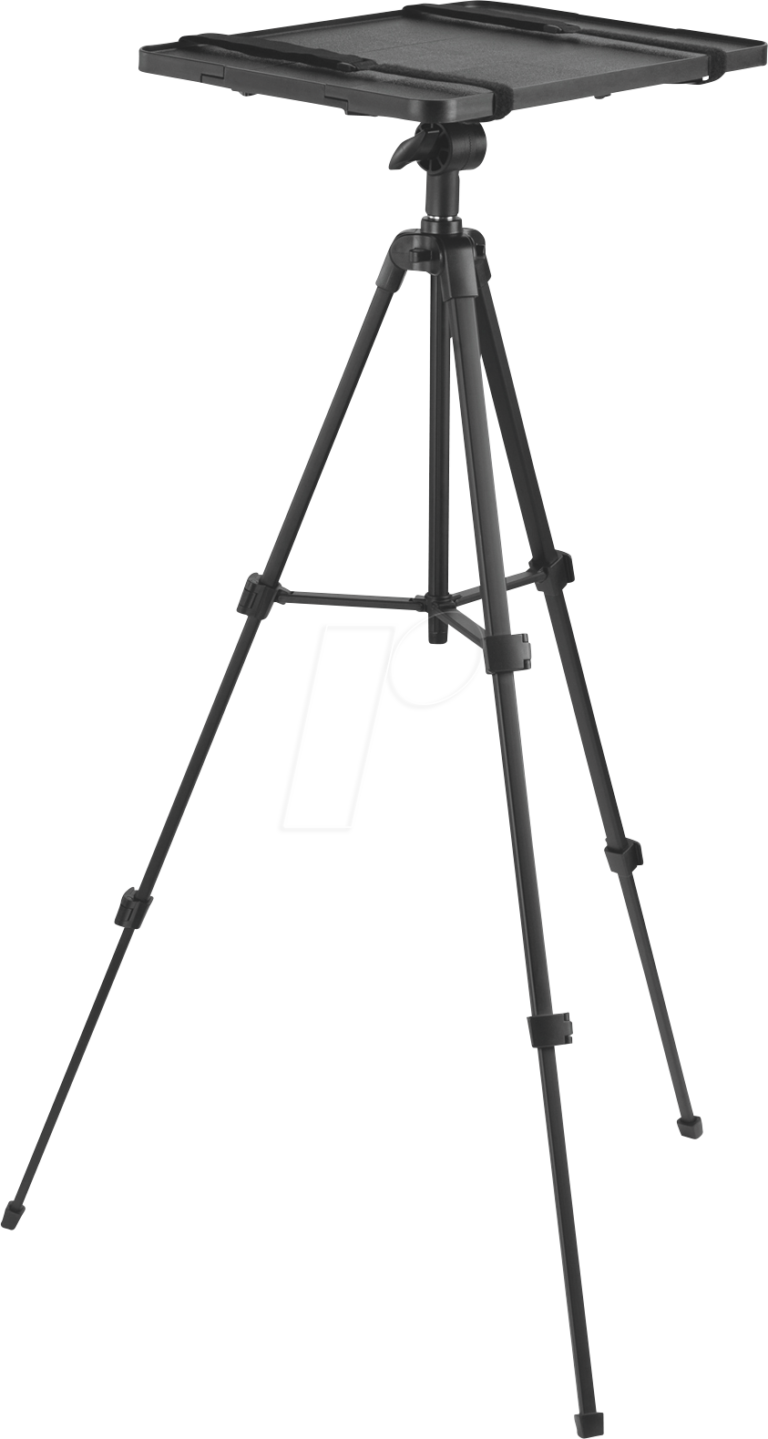 Schwarz höhenverstellbares Stativ mit einem Laptopständer-Tablett. Schwarz höhenverstellbares Stativ mit einem Laptopständer-Tablett.