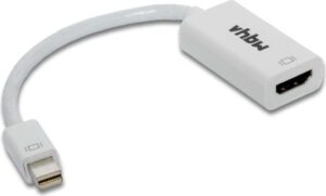 Weißer Mini DisplayPort zu HDMI Adapter mit kurzem Kabel.