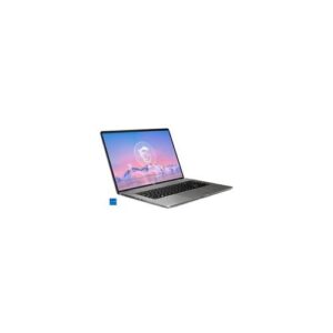 Silberner Laptop mit geöffnetem Bildschirm zeigt pastellfarbenes Hintergrundbild.