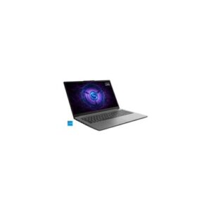 Ein grauer Laptop mit geöffnetem Bildschirm und sichtbarem Tastaturlayout